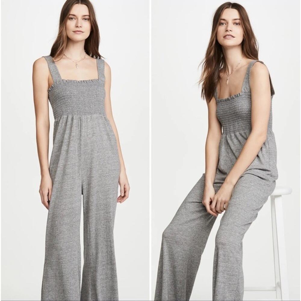 PINK Victoria’s Secret Gray Dreamr Cozy Jumpsuit Loungewear One Piece Sz Medium